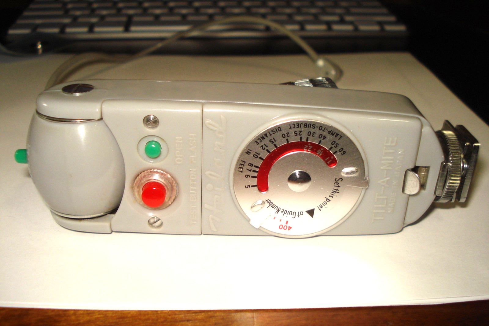 Vintage TILT-A-MITE Camera Flash Unit Collapsible Fan Japan Heiland