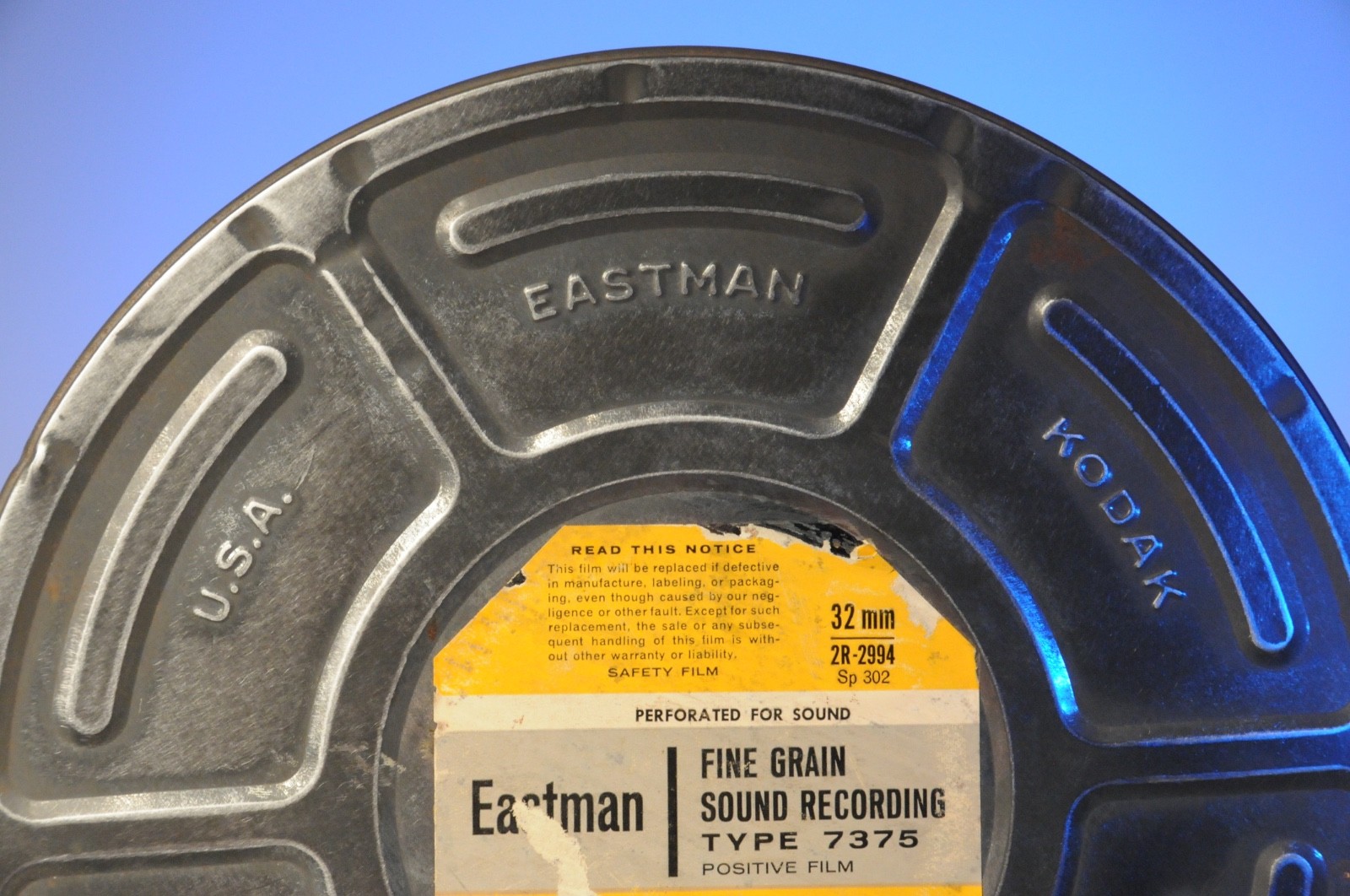 Vintage 32mm Film Reel Canister Eastman Kodak Sound media Metal Wall Decor 11”