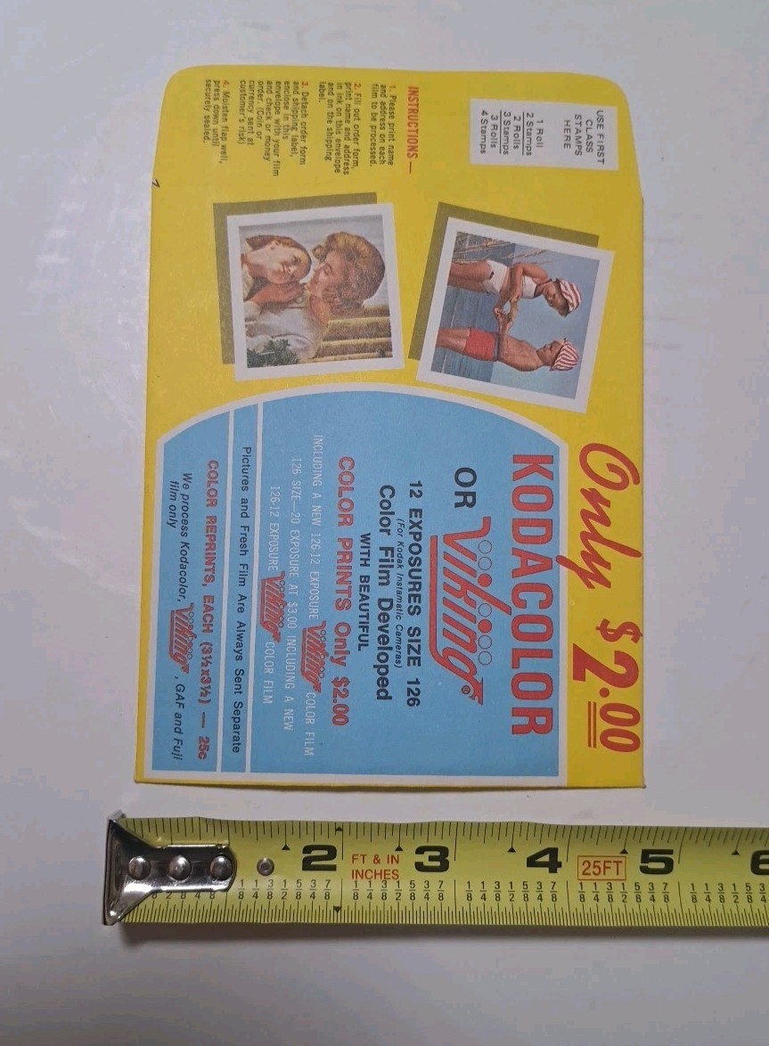 Vintage 1960s Viking Photo Service Film Processing Mailer Lot of 4