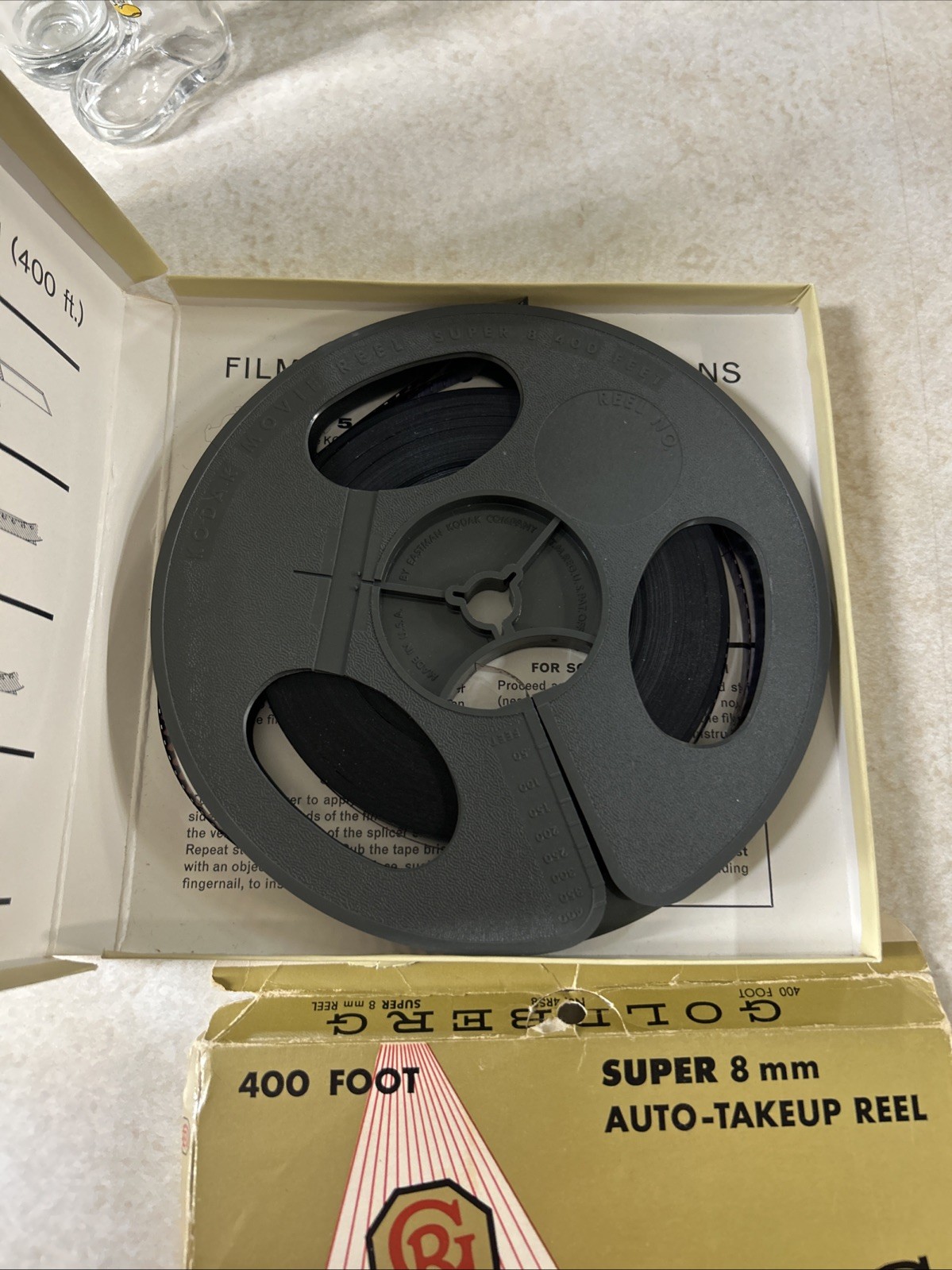2 Vintage In Original Box Metal Movie Film Reels
