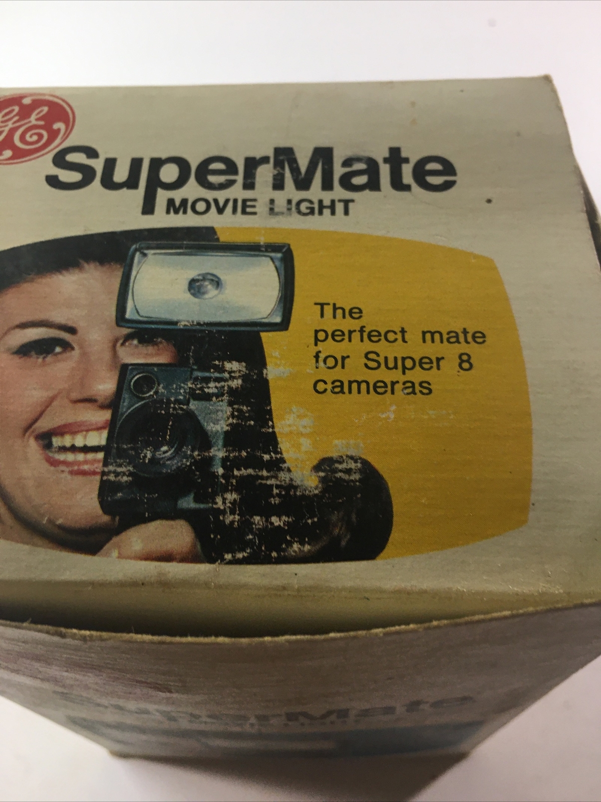 Vintage general Electric Supermate Movie Light Has Tape On Cord. Tested Working