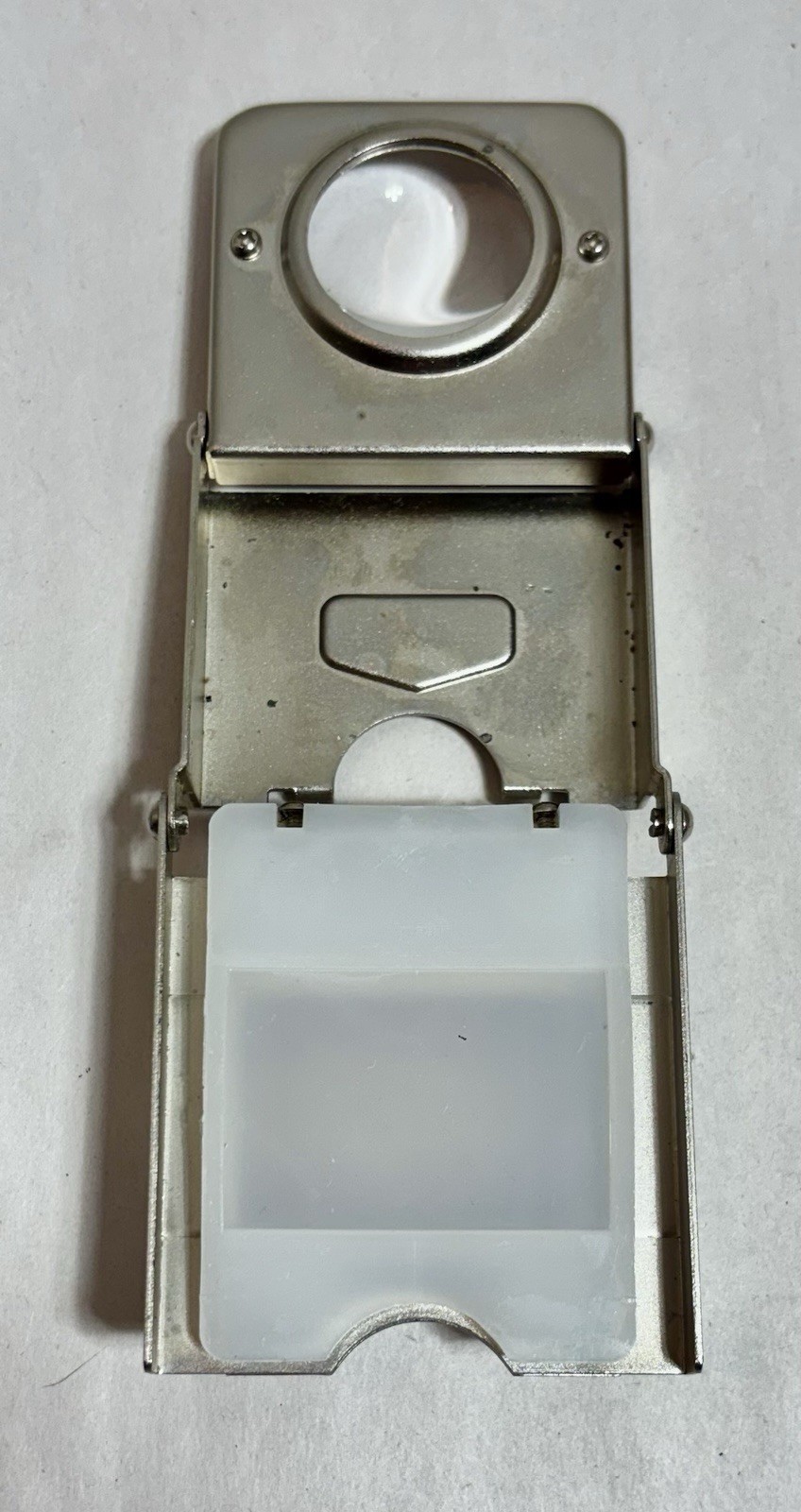 LPL NEGA LUPE Metal Folding Loupe for 35mm Negatives with Pouch & Instructions