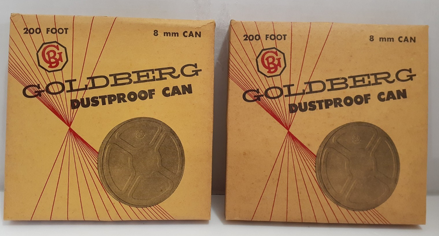 Vintage Goldberg Dust proof Cans~ For 200 ft. 8mm Film ~ Set Of 2 Made in USA