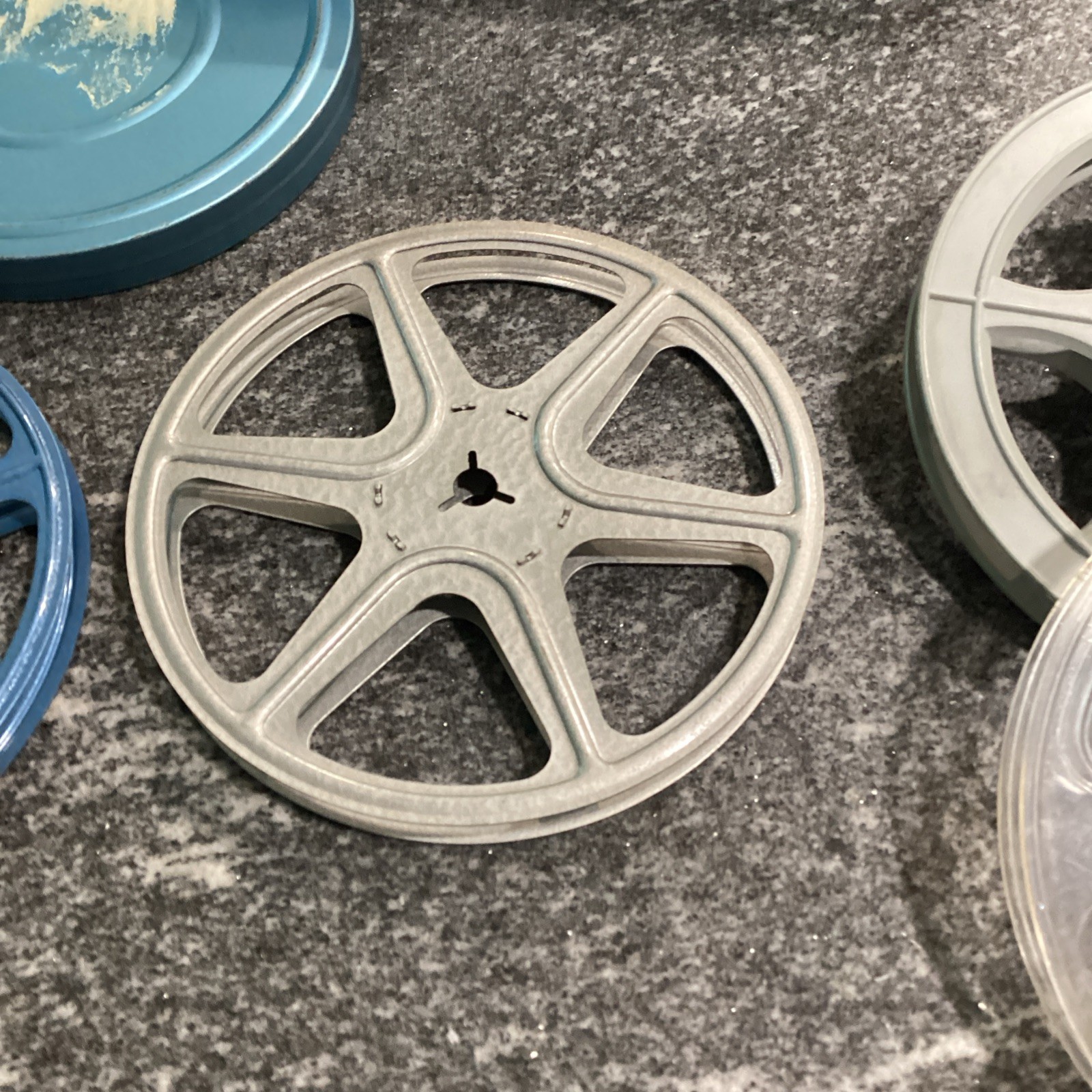 Vintage Wards 8mm Movie Film Storage Case with 7 Reels and 1 Film Canister
