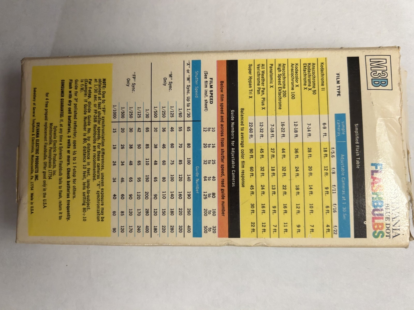Vintage NOS Sylvania M3B Blue Dot Flashbulbs
