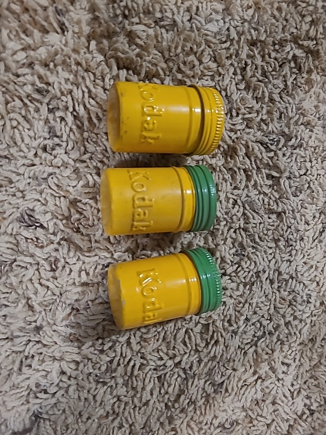 Vintage Kodak Yellow Film Canisters Set Of 3