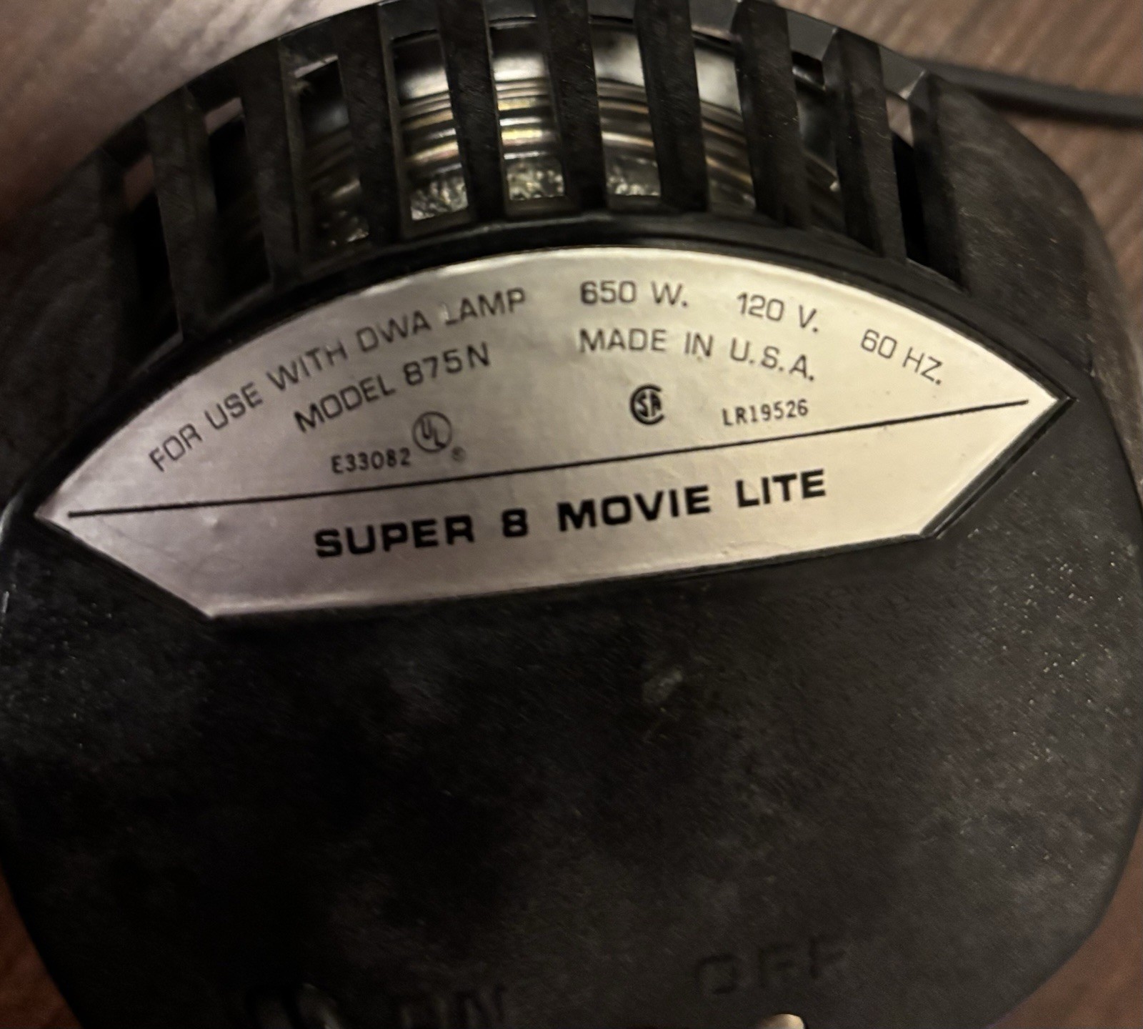 Vintage Super 8 Sealed Beam Movie Lite GE Model 875-N