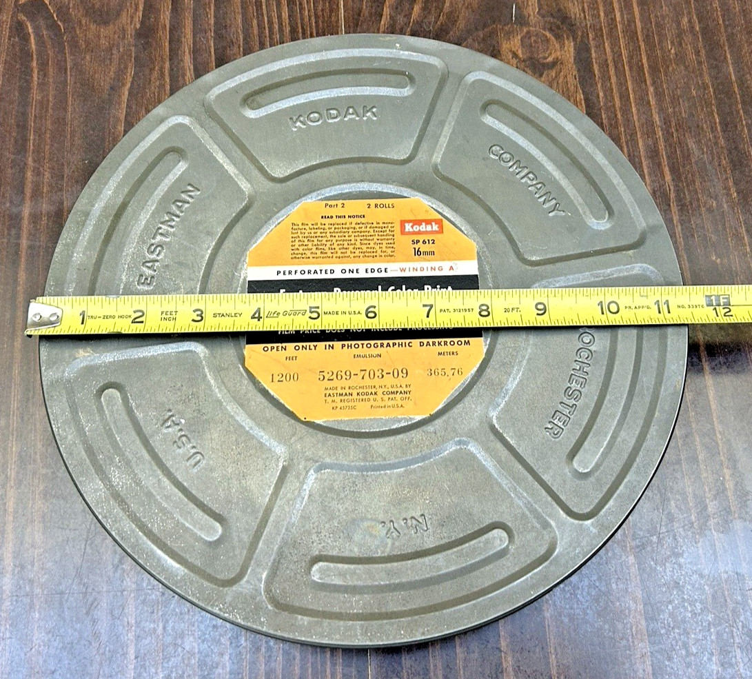 Eastman Kodak SP 612 16mm Film Empty Canister Vintage Type 5269