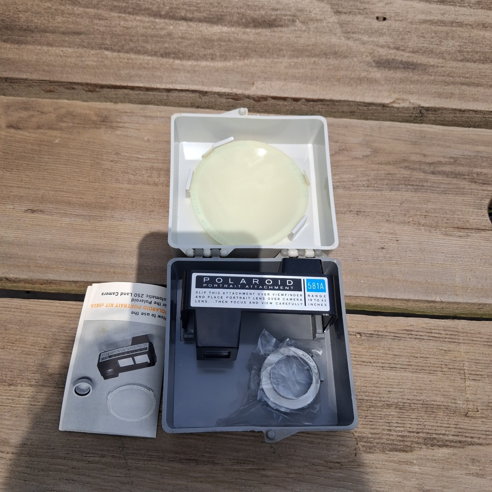 Polaroid Portrait Attachment 581A Kit Land Camera w Case Lens Vintage