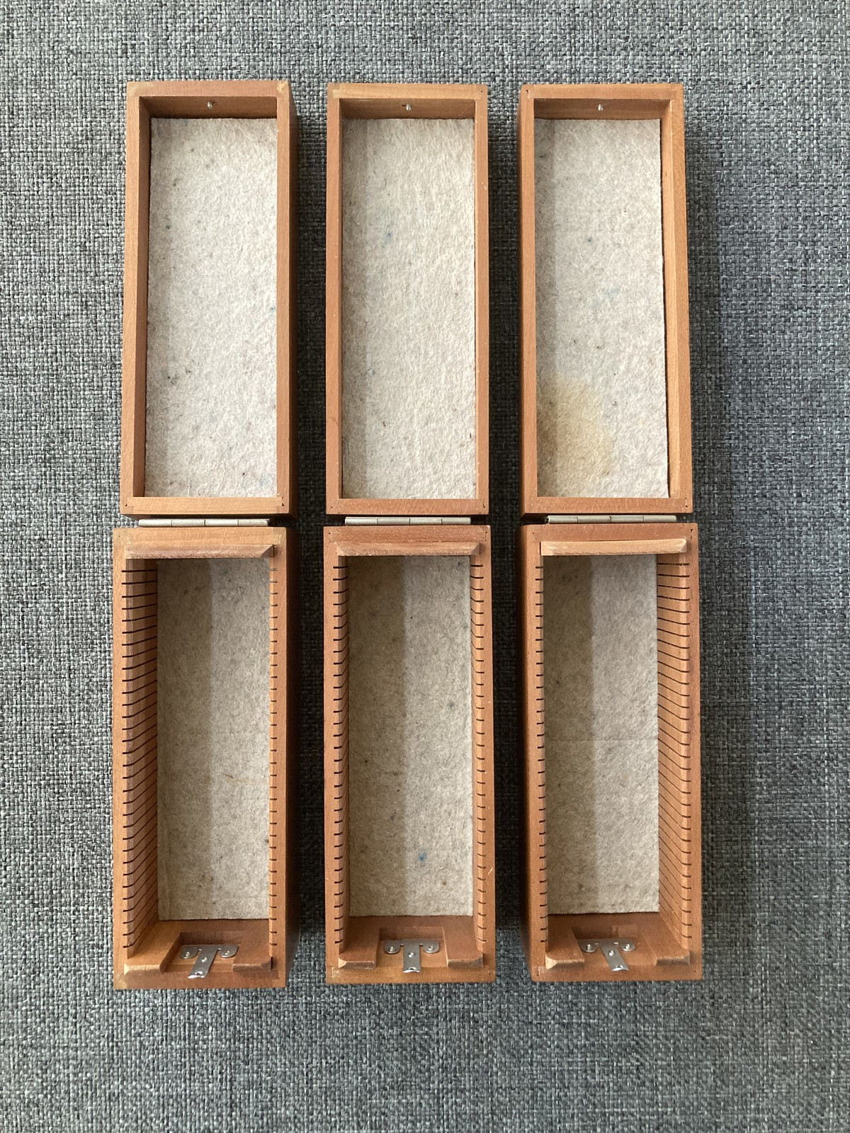 Vintage Eastman Kodak Kodaslide Sequence Files – cherry wood, lot of 3