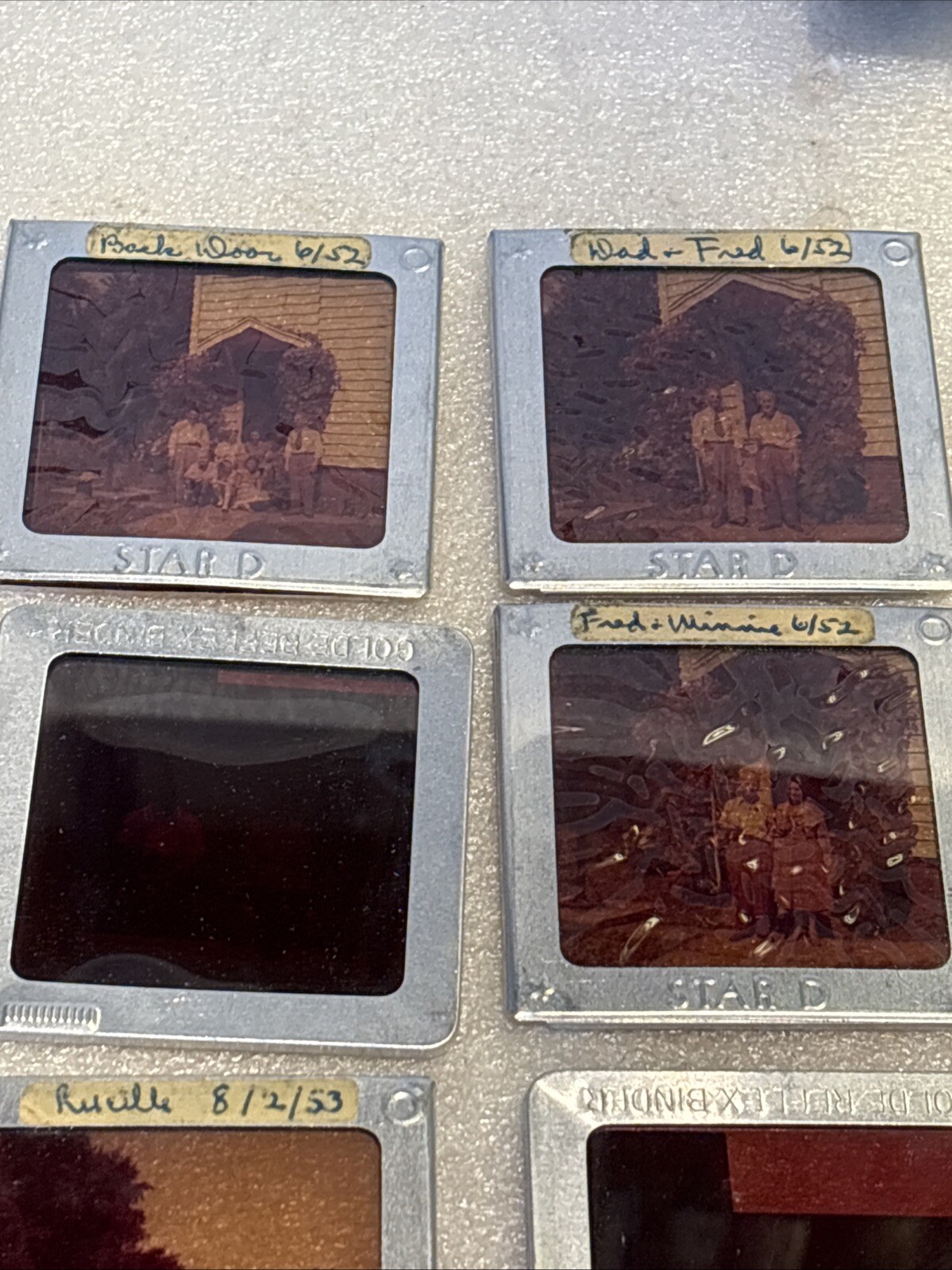 Vtg Lot of 28 Photos From 1950’s In Davidson Star D Slide Binders Beach, Family