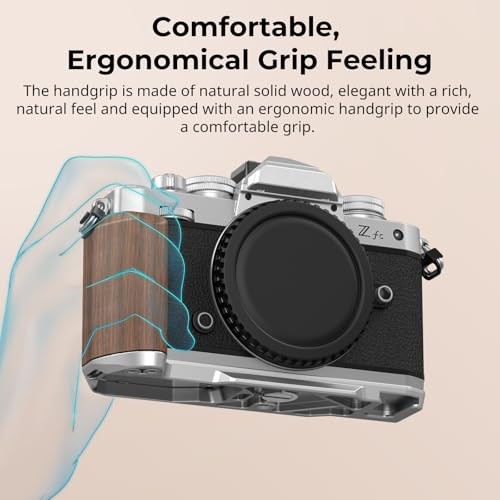 SmallRig Wooden L-Handle 4803 for Nikon Z fc Retro-Style Grip with Cold Shoe