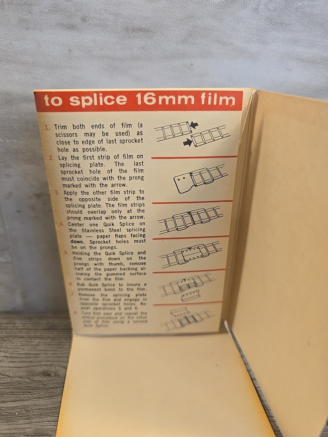 Vintage 1957 HP Quick Splice Kit 8 mm Film Hudson Photographic Industries