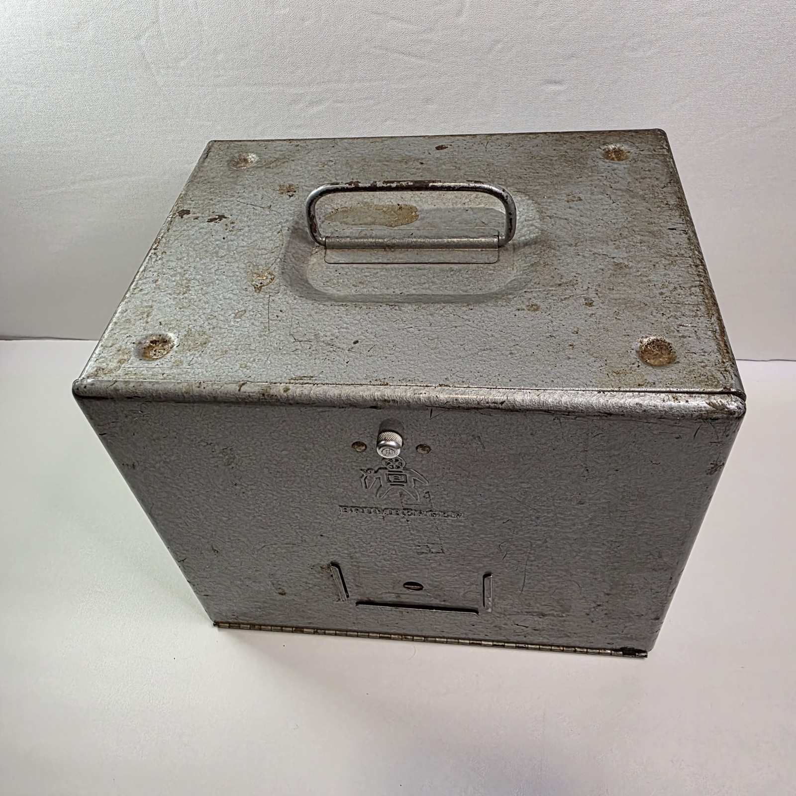 Vintage Film Storage Case Brumberger Metal Box 8mm Holds – 12 Reels.