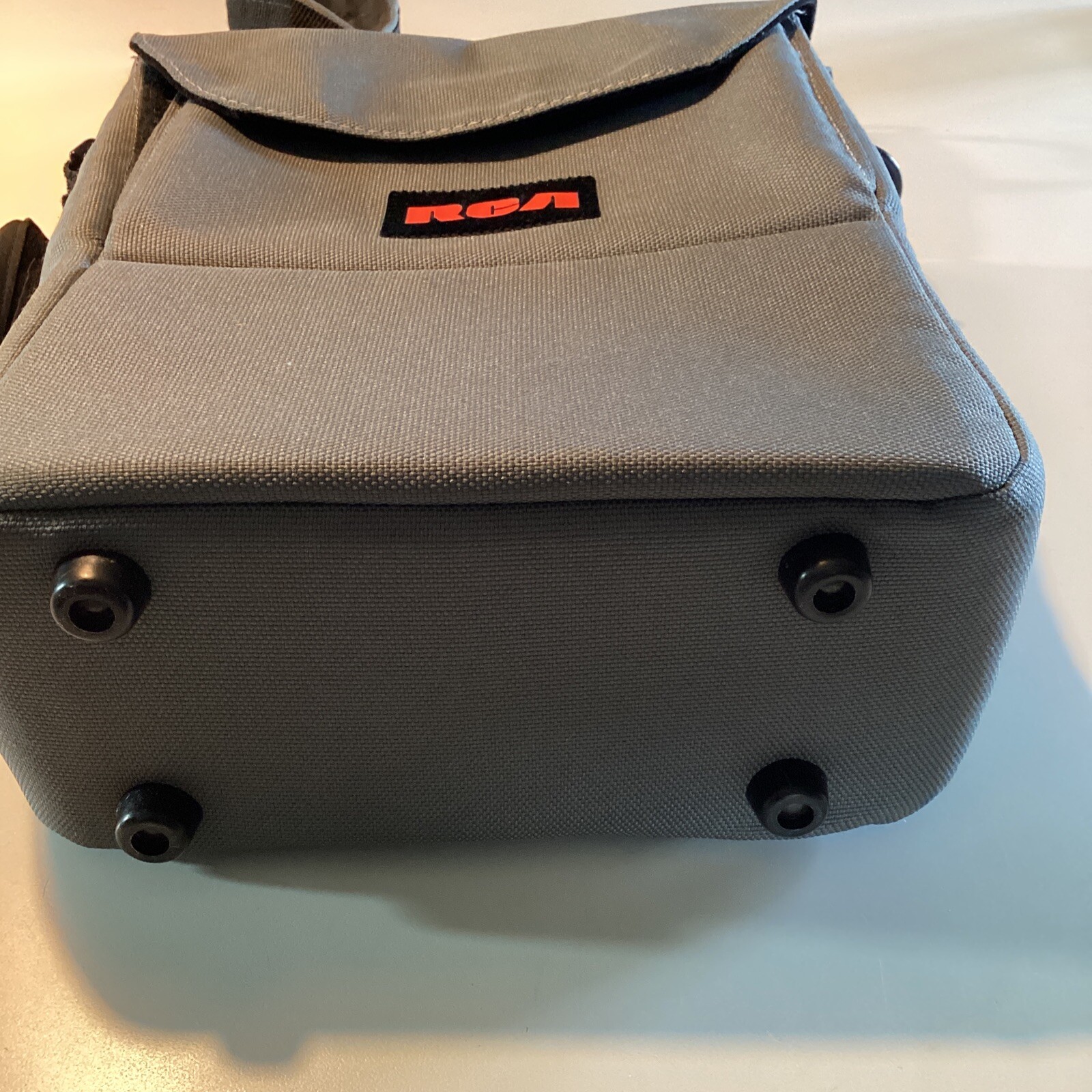 Vintage RCA Camcorder Camera Carrying Case Bag Gray Red Logo Adjustable Strap
