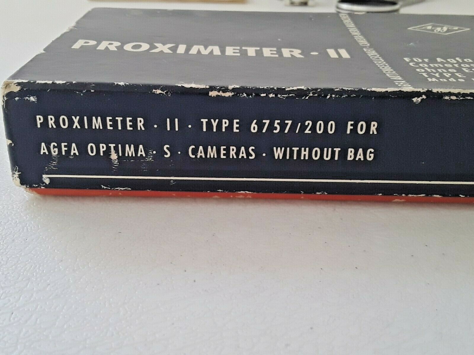 AGFA OPTIMA S PROXIMETER II 2 Vintage Camera Close Up Filter Lens Attachment Box