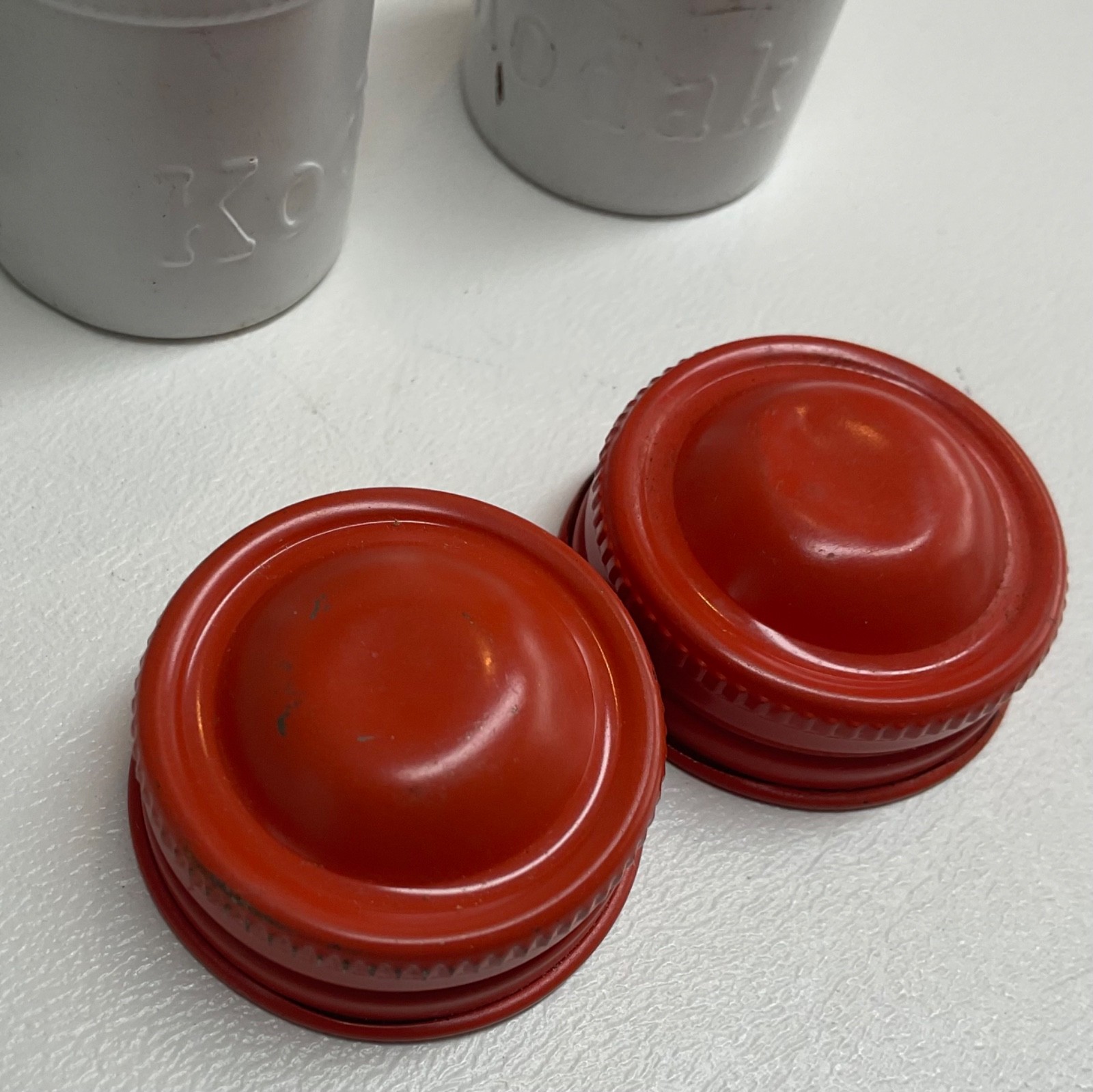 VTG Lot of 3 Kodak 35mm Film Roll Embossed Container Metal Tin Can Canister