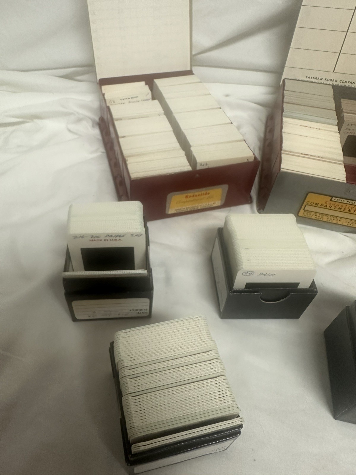 VTG EASTMAN KODAK Kodaslide CASE LOT Compartment File METAL 35mm w/ 200+ Slides