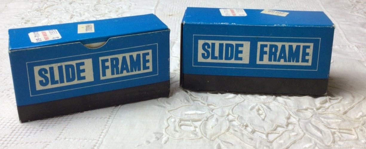 Lot/2 boxes Vintage cardboard 35mm empty slide frames made in Japan one full