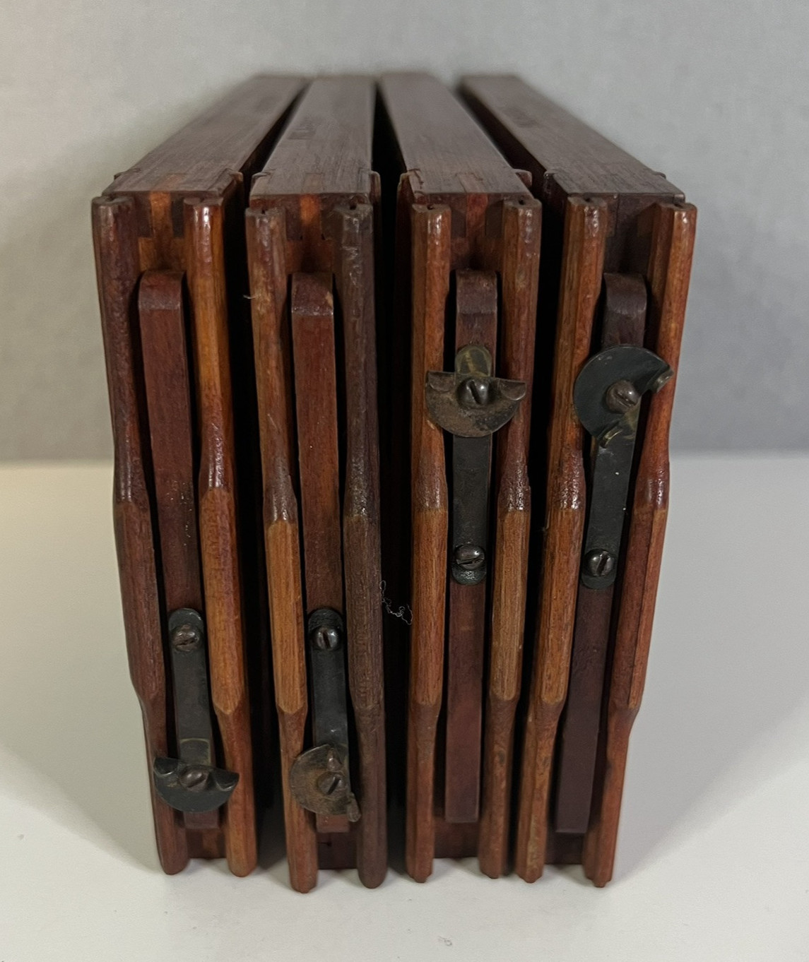 Set of 4 Vintage Wooden Double Draw Slide Exposure Photography Frames