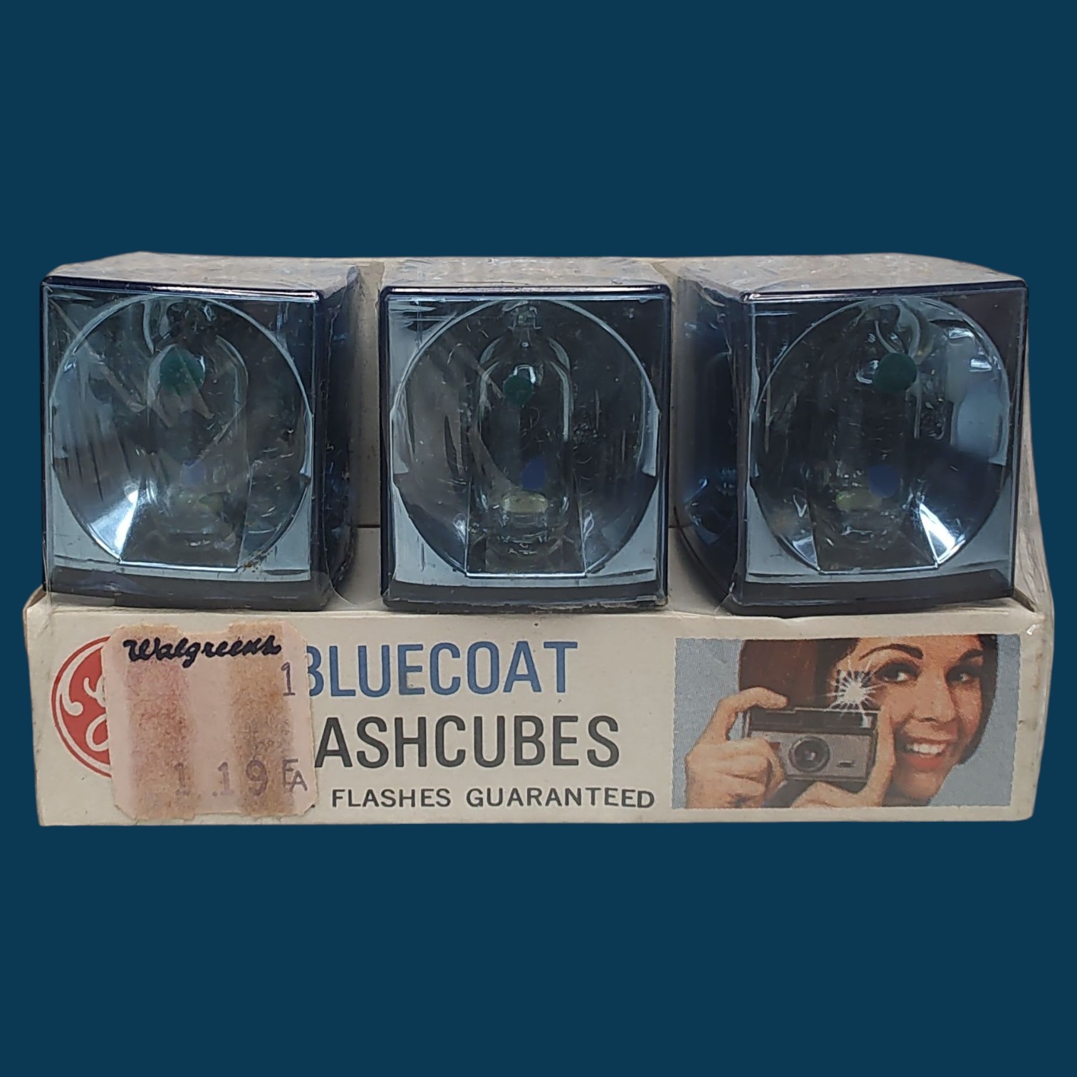 Vintage UNUSED GE Bluecoat Flashcubes 3 Cubes Brand New Old Stock!