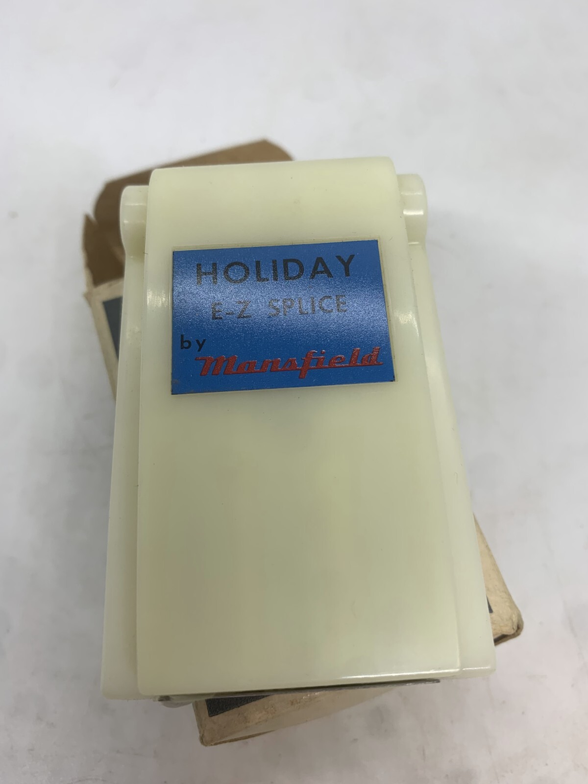 Vintage Holiday E-Z Splice By Mansfield White 8mm Film Tape Cutter/Splicer
