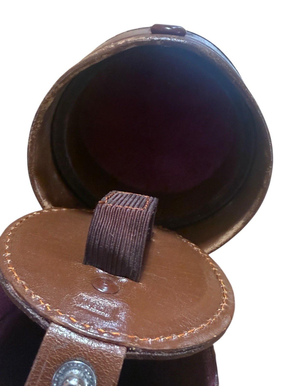 Canon Original Leather Lens Case 35mm F:19 Vtg 5.75” Brown Snap