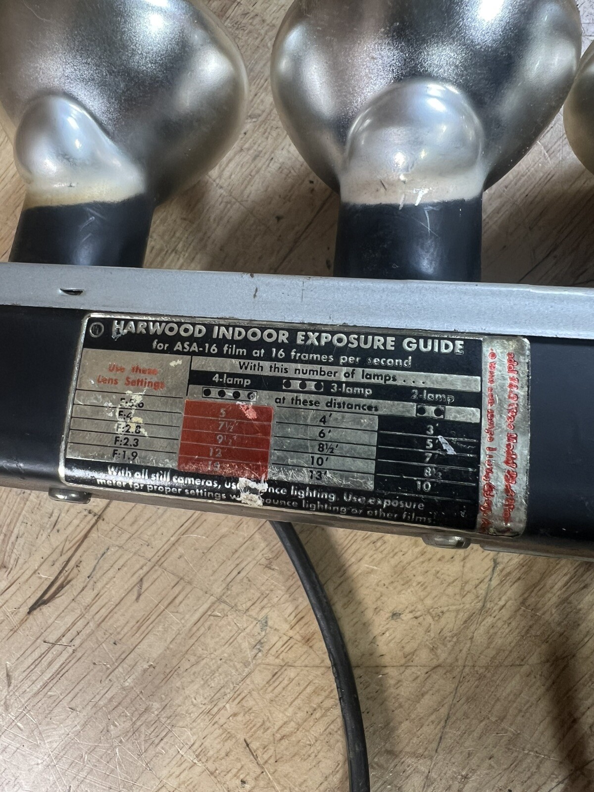 Vintage Harwood Indoor Exposure Guide Light W/carrying Case