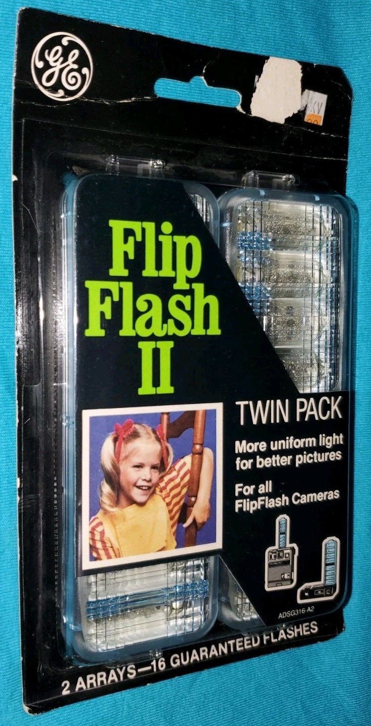Vintage GE Flip Flash II 2 Twin Pack Flash Packs for FlipFlash Cameras NOS 3 Pks