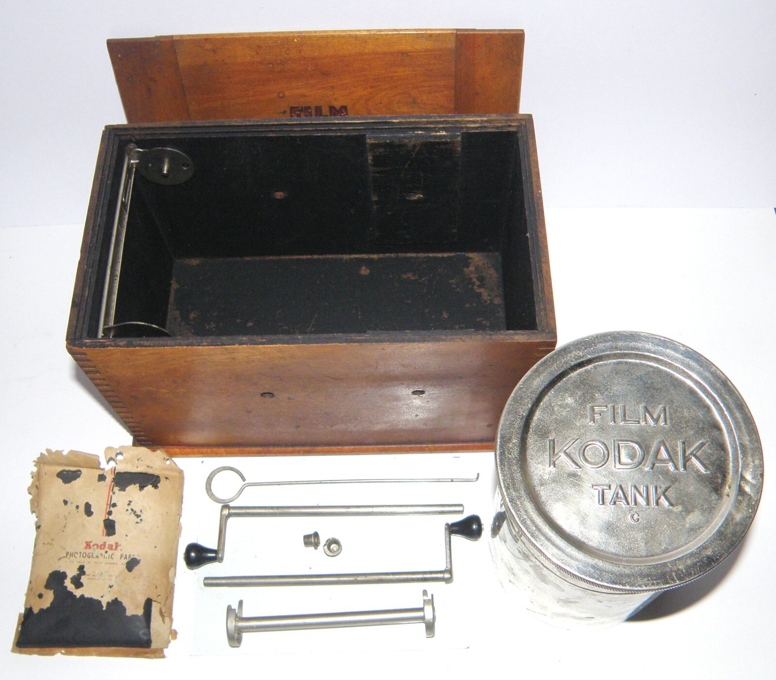 Antique Wooden Box Joint Kodak Film Tank 3 1/2in Model “B”-2 C.1907