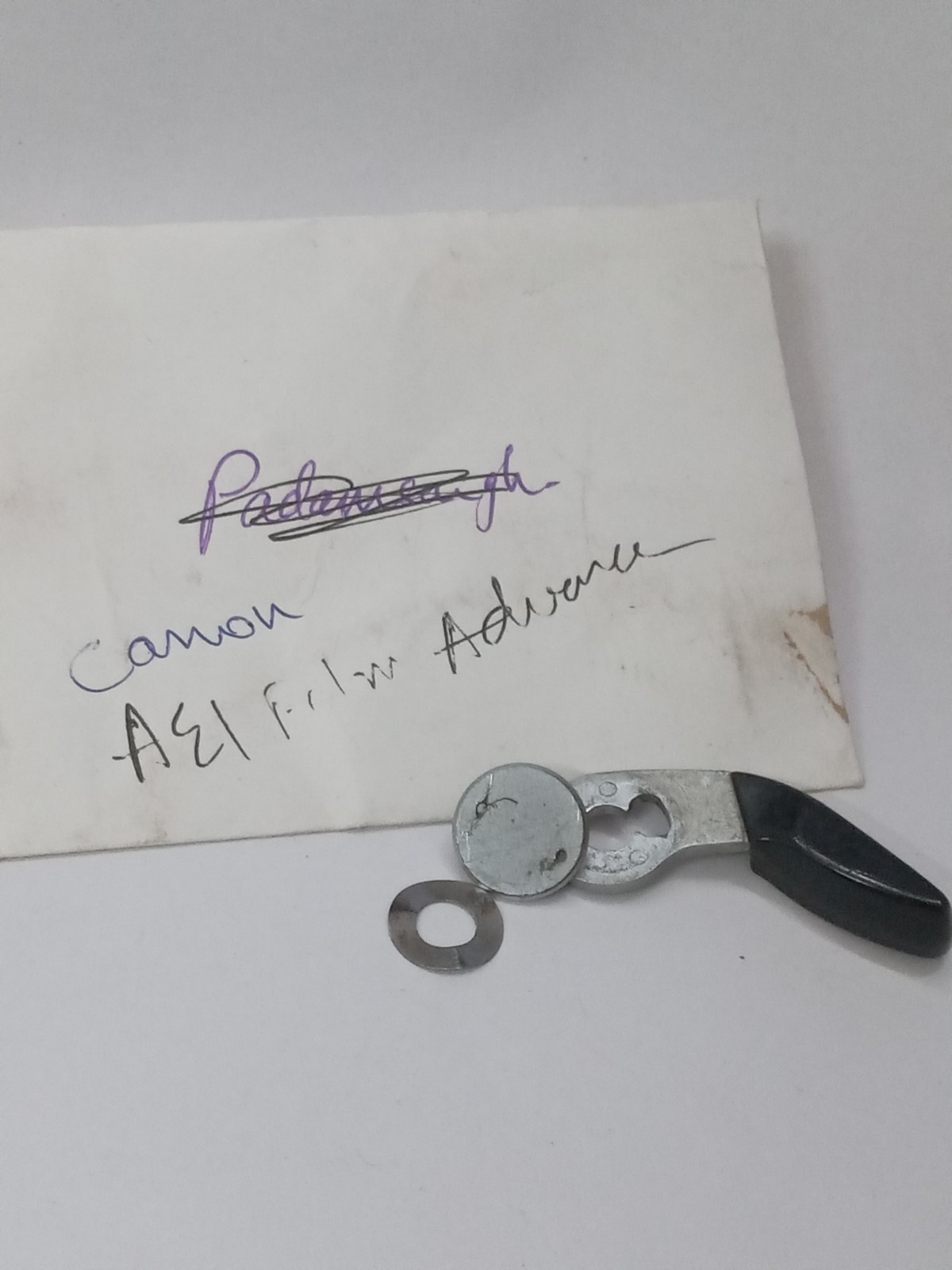 Canon AE 1 Film Advance Lever W Checknut + Washer Original Used Part Good