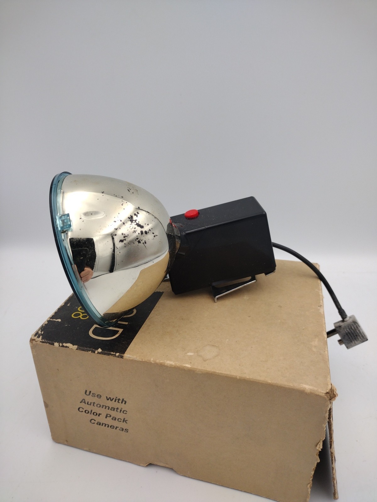 Vintage Blue Polaroid Flashgun Attachment Model 268 Untested Fast Shipping
