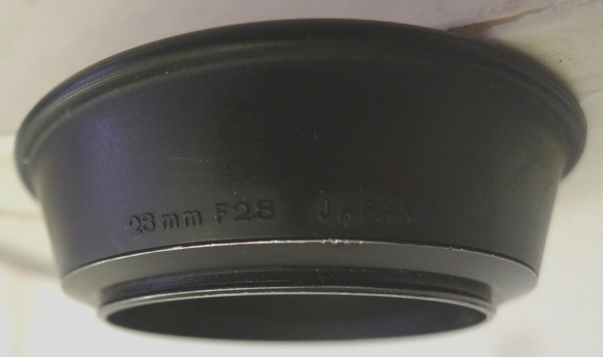 Olympus 28mm F2.8 Rubber Hood Screw In 49mm – Made in Japan – Vintage