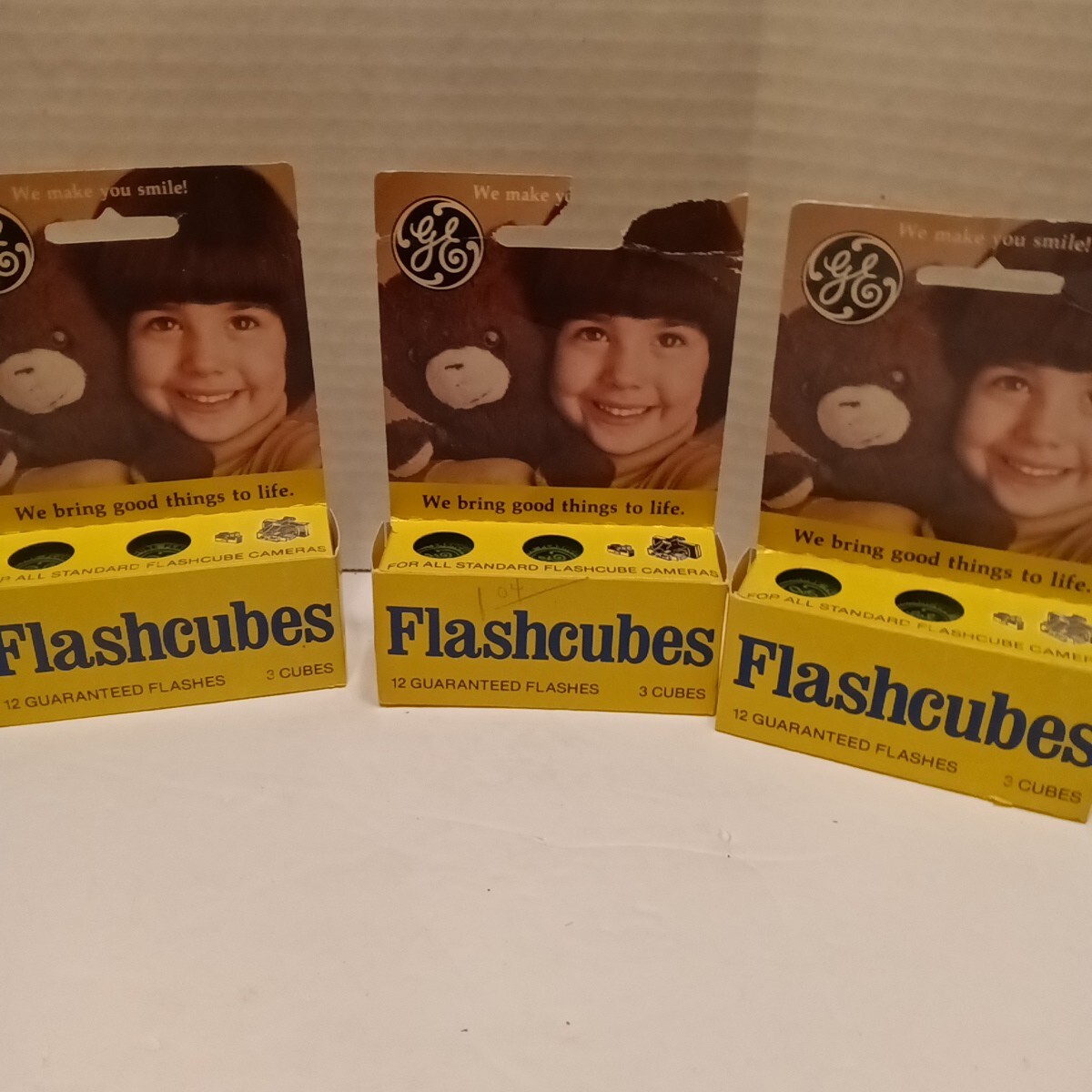General Electric Flashcubes Lot Of 3 Packs of 3 Cubes USA NEW! Vintage