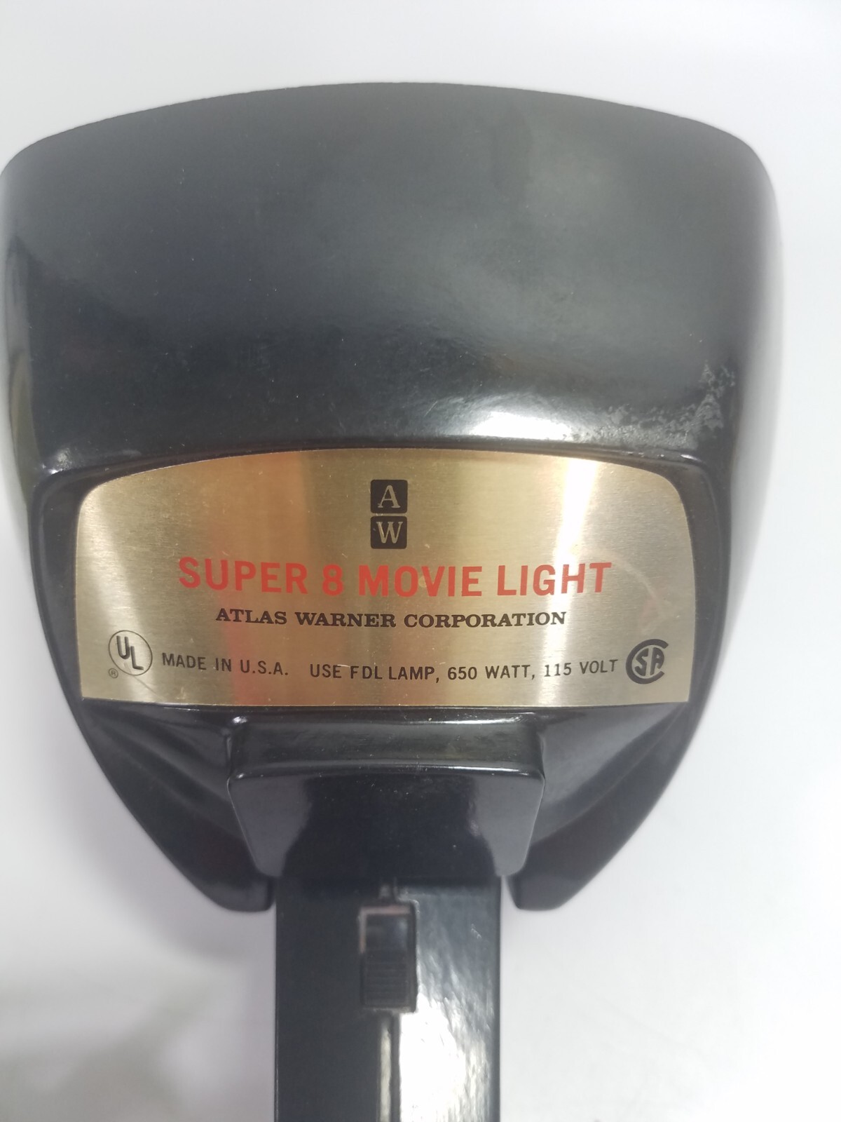 Atlas Warner Super 8 Sealed Beam Movie Light Model 855 Excellent Vintage Cond