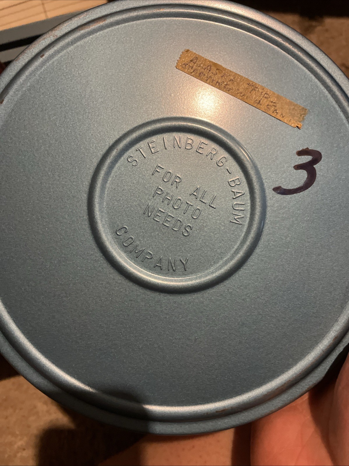 8mm Film Storage Case Box with 12 Slots & 3 7” Metal Reels 1960s