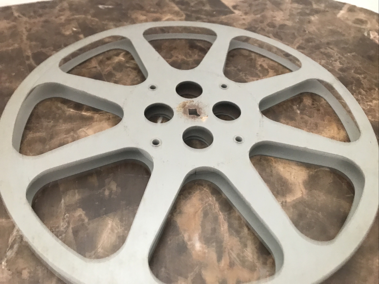 Vintage Film Reel Goldberg Bros 13.75”x 13.75” Gray Metal USA Deco Wall