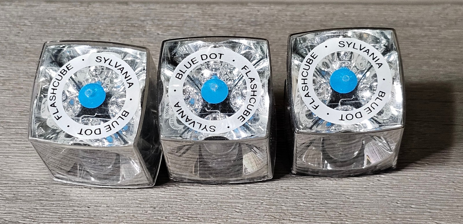Vintage Sylvania Blue Dot Flashcubes ~ 3 Cubes/ 12 Flashes