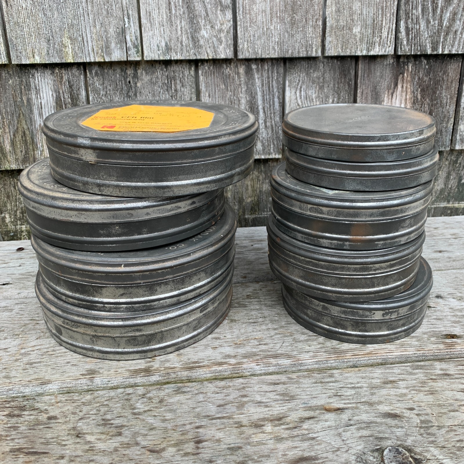 Vintage Lot of 9 Film Tins – Canister Kodak Eastman 2350 R-2343 2349 35mm SO-273