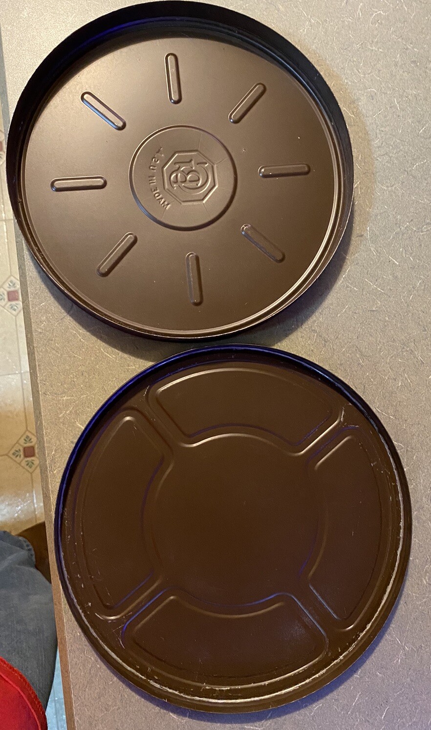 4 Vintage Goldberg Brothers metal Film Reel canisters.