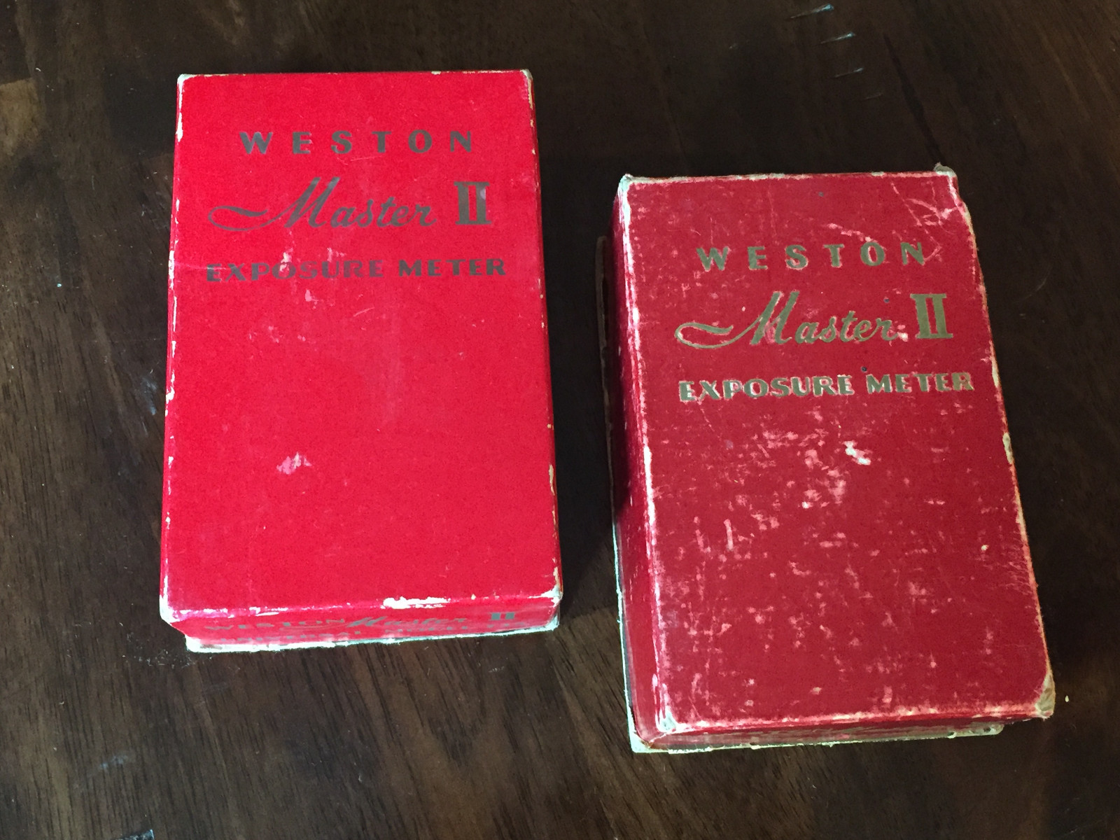 Two Vintage Weston Master II Exposure Model 735 Camera Light Meters IOB