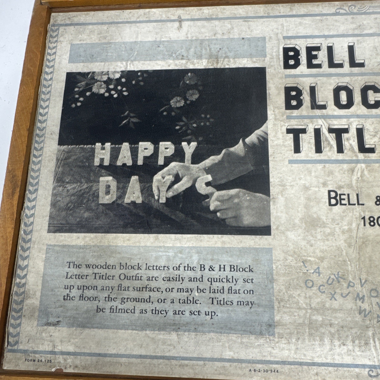 1940’s Bell & Howell Wood Block Letter Movie Titling Outfit *190+Pieces – W/Box