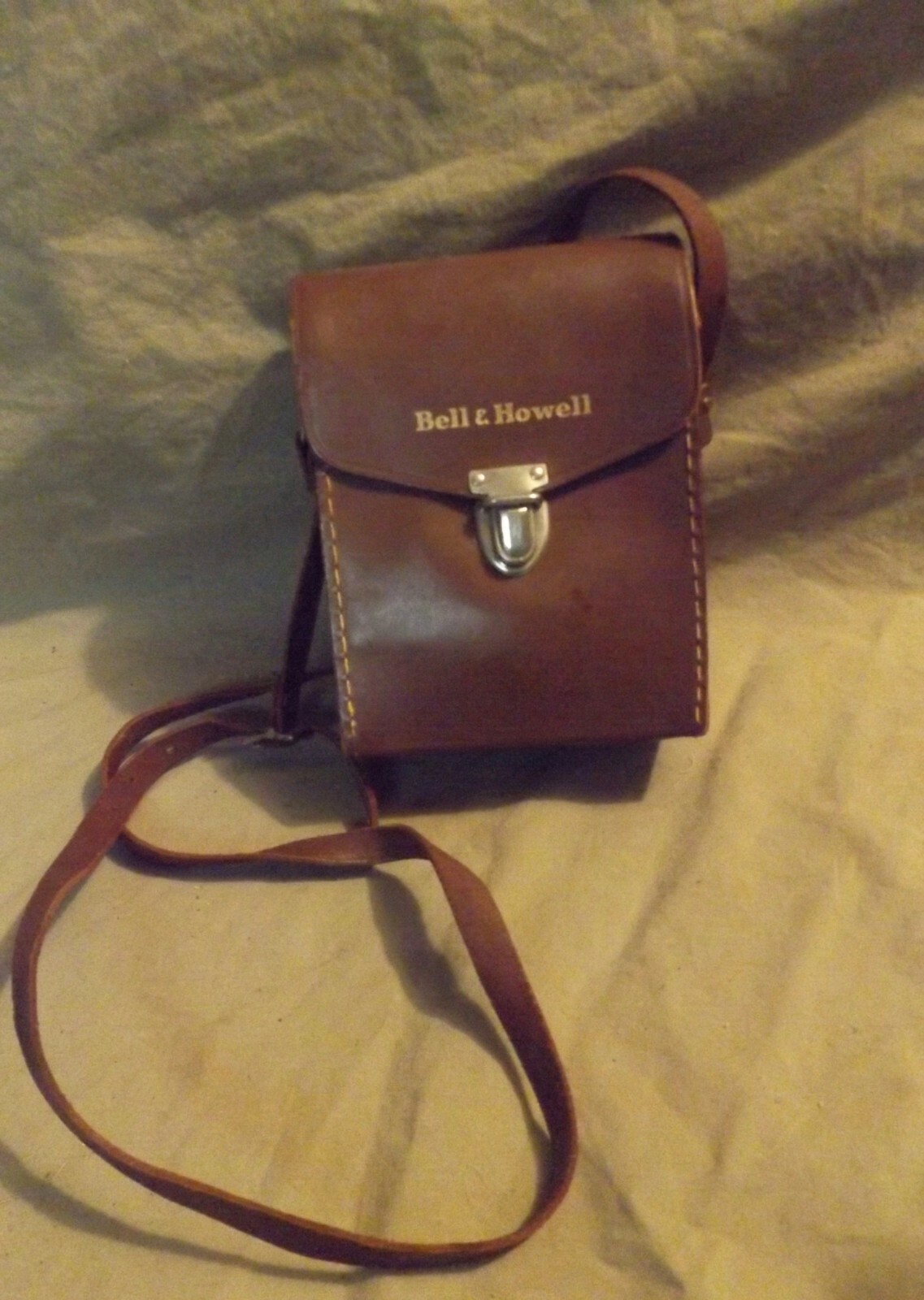 Vintage Mid-century Leather BELL & HOWELL Camera Case For Repair w Owner’s Name