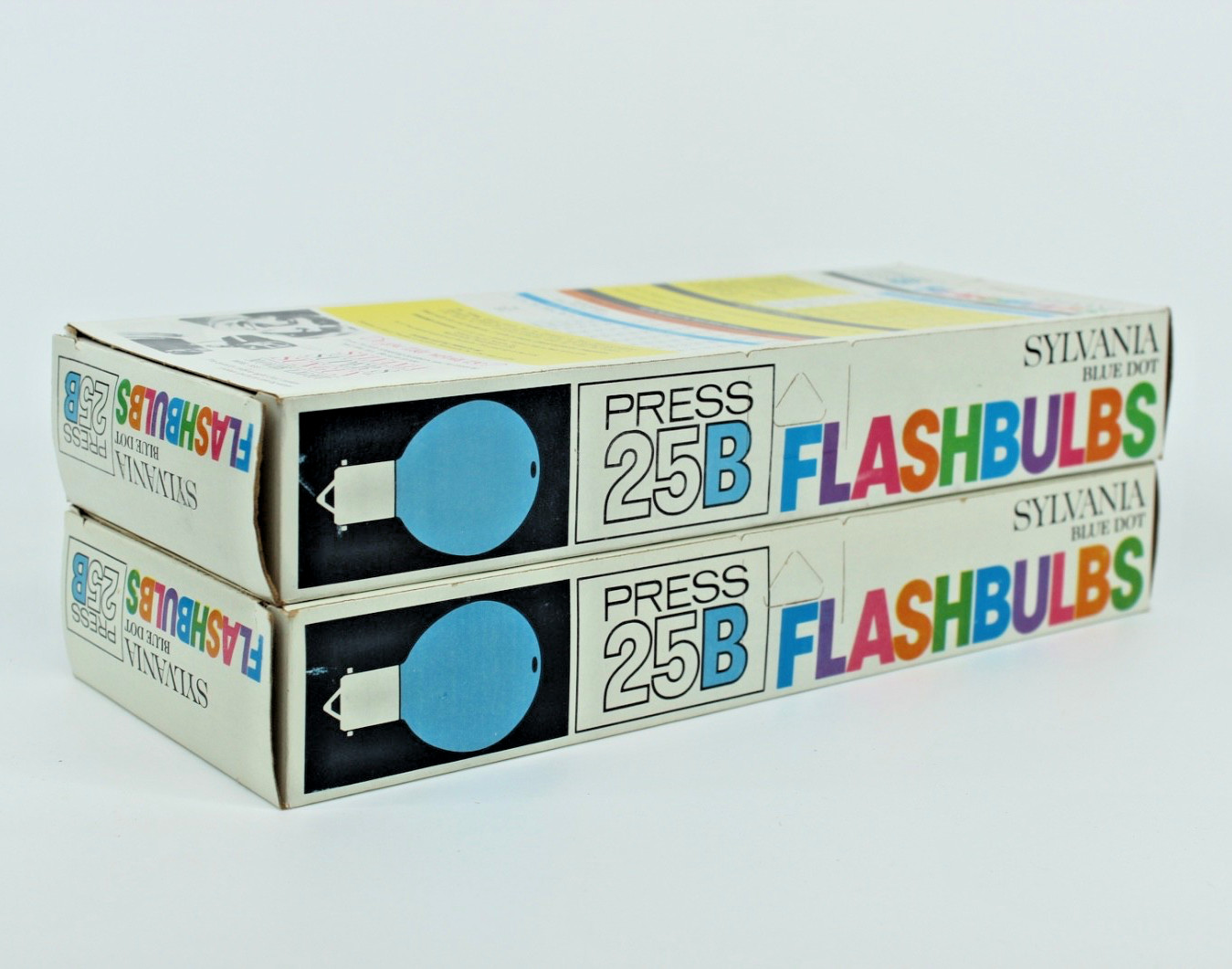 Sylvania Blue Dot Flashbulbs 25B 24 Bulbs Open Original Packaging Lot of 2 Boxes