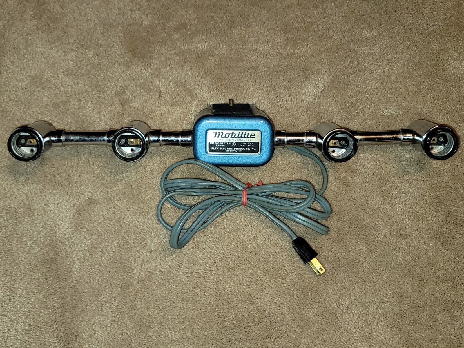Vintage Chrome Mobilite Flex Light Bar Lamp for Photography