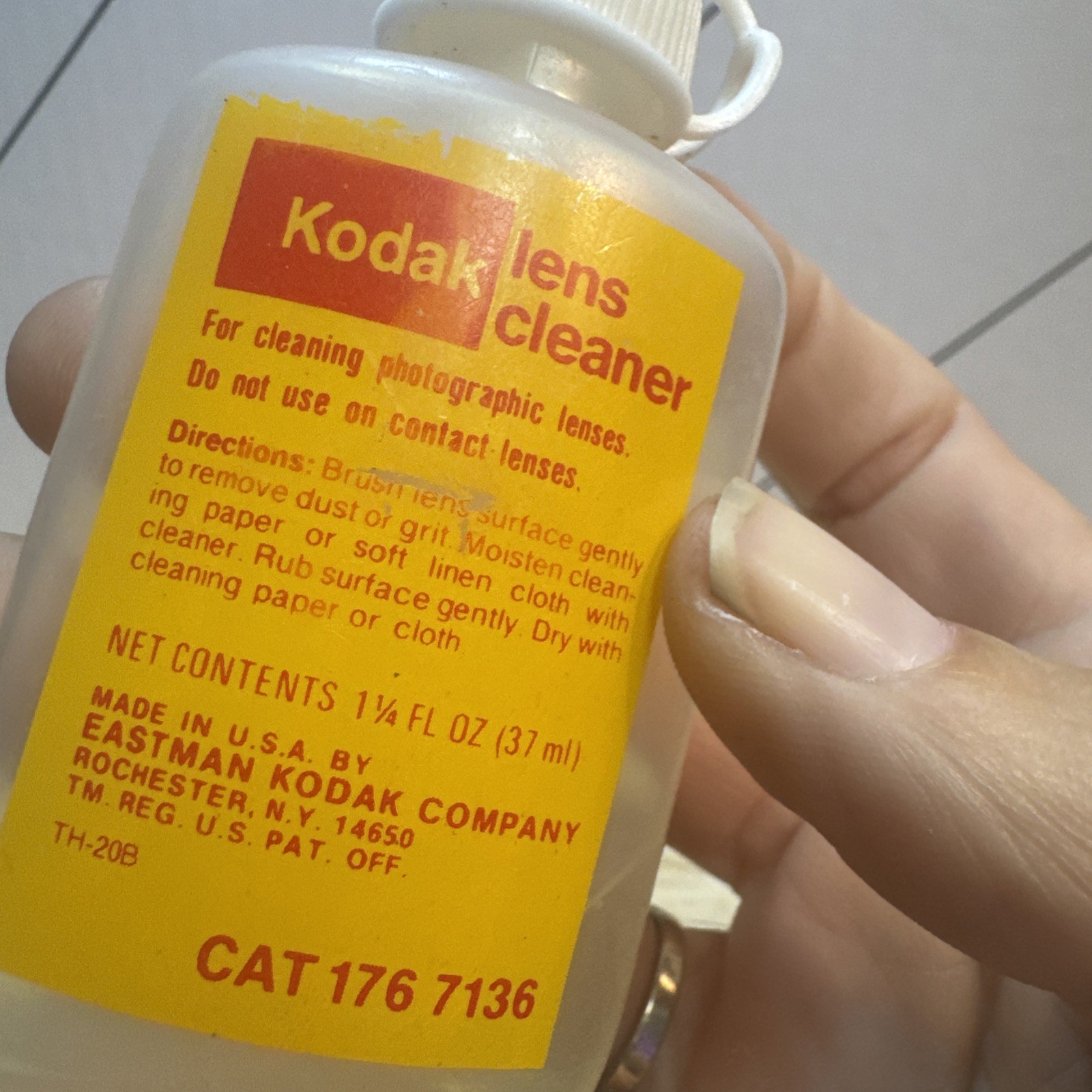 Kodak Vintage Empty Lens Cleaner Bottle Original USA Dispenser Used