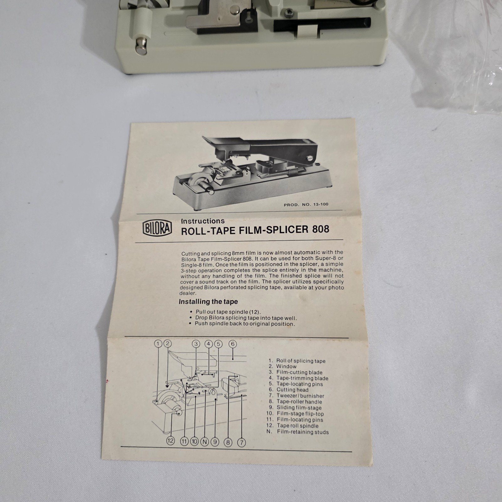 Vintage Bilora Dry Film Splicer 808 – 8mm W. Gerrmany W Box Manual USA