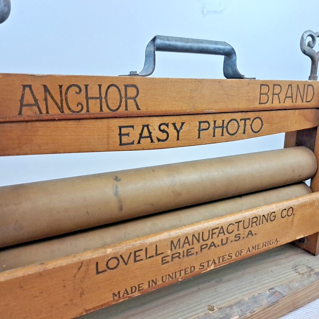 Antique Anchor Brand Easy Photo Wringer 316 Hand-crank Primitive Lovell Erie PA