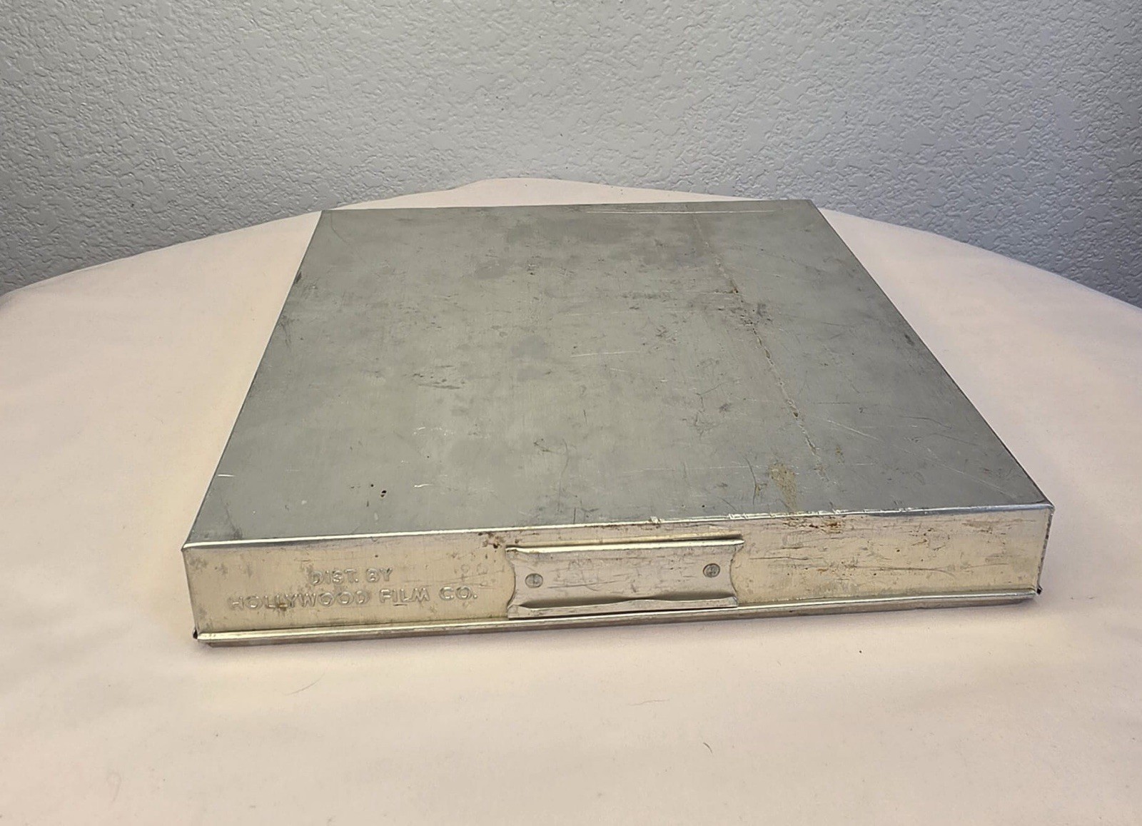Vintage Hollywood Film Co Metal Movie Reel Storage Case Industrial Cinema Tin