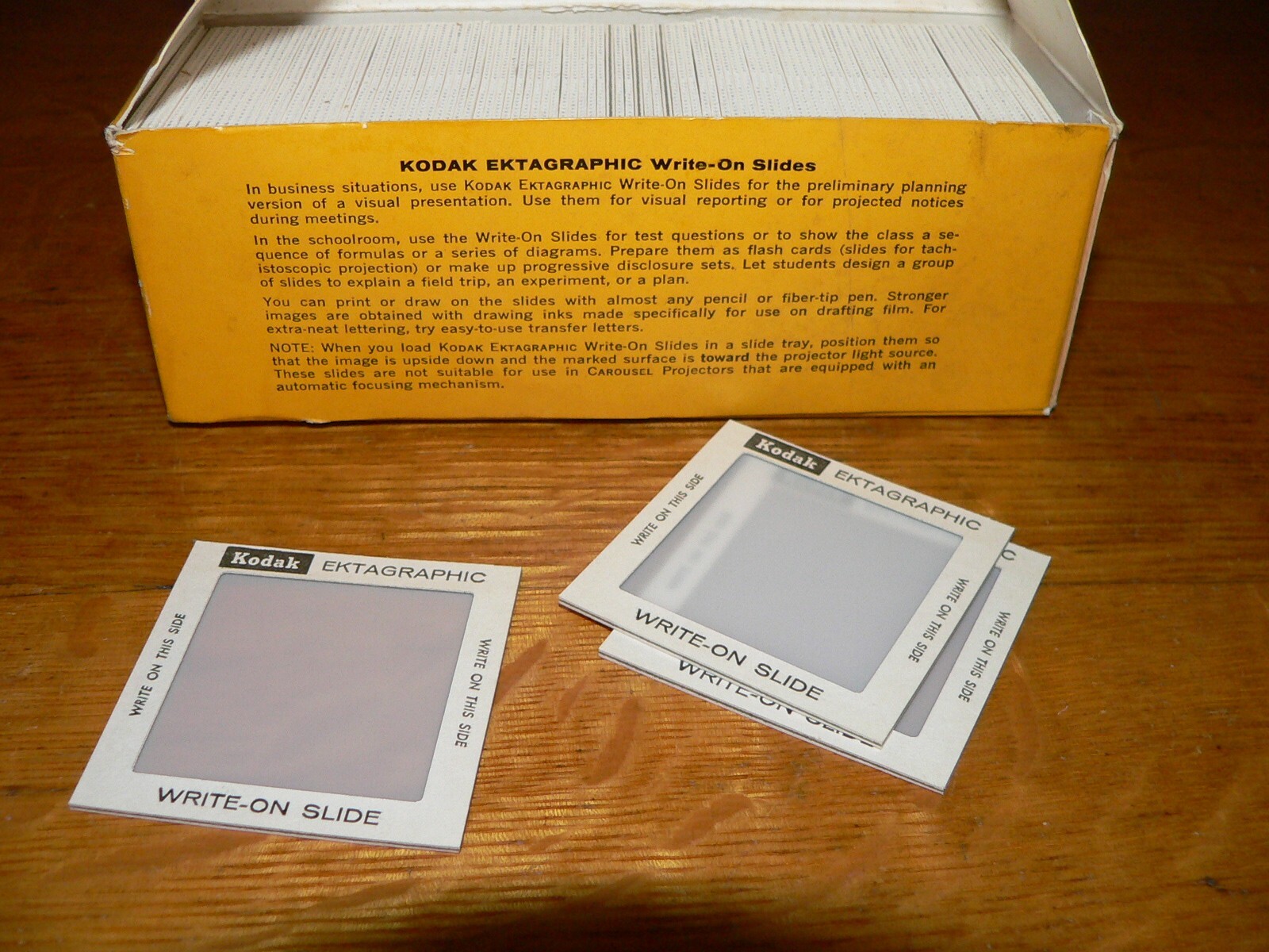 Box of 100 Kodak Ektagraphic Write-On Slides